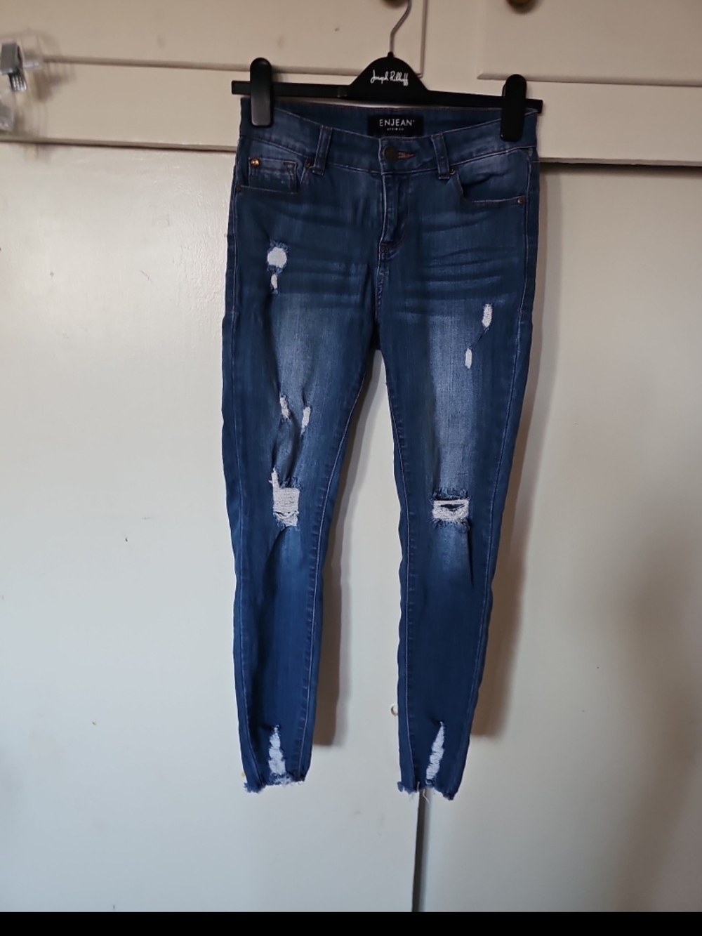 Women’s Distressed Skinny Jeans - Indigo Blue